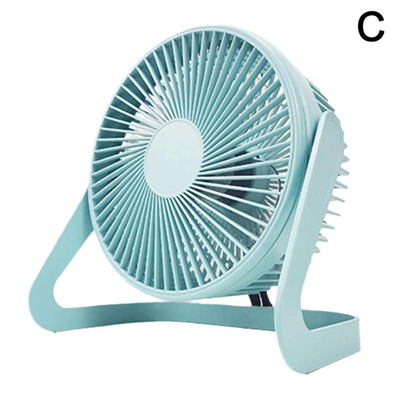 Summer Portable Mini Fan Cooling USB Desktop Fan Mini Air Cooler Rotation Adjustable Angle For Office Household Table Fan: light blue