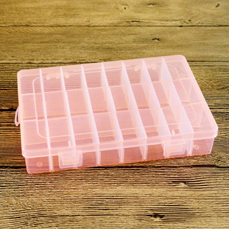 24 Grids Transparent Plastic Embroidery Floss Storage Box Floss Bobbins Organizer DIY Cross Stitch Sewing Tools Thread Bobbins: orange