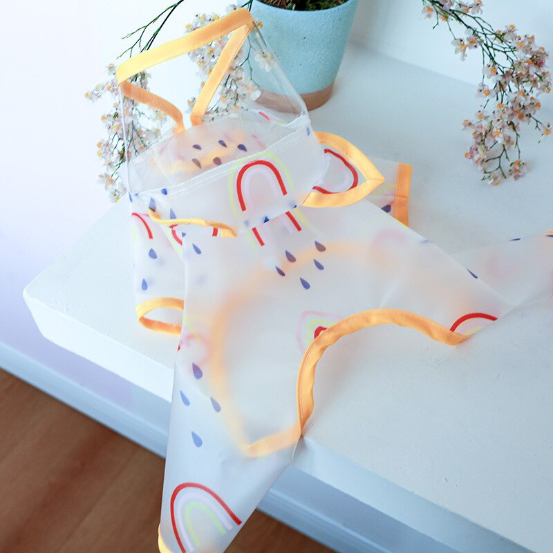 Dog Raincoat Transparent Waterproof Rainbow Rainwear Teddy Bear Small and Medium Raincoat for Dogs
