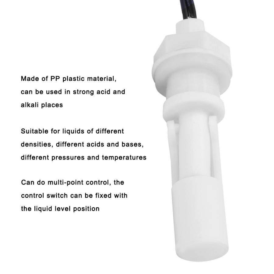 2Pcs Horizontal Float Sensor Switch PP Liquid Water Level Sensor Side Mount Water Level Sensor Controller Aquarium Tank Pool