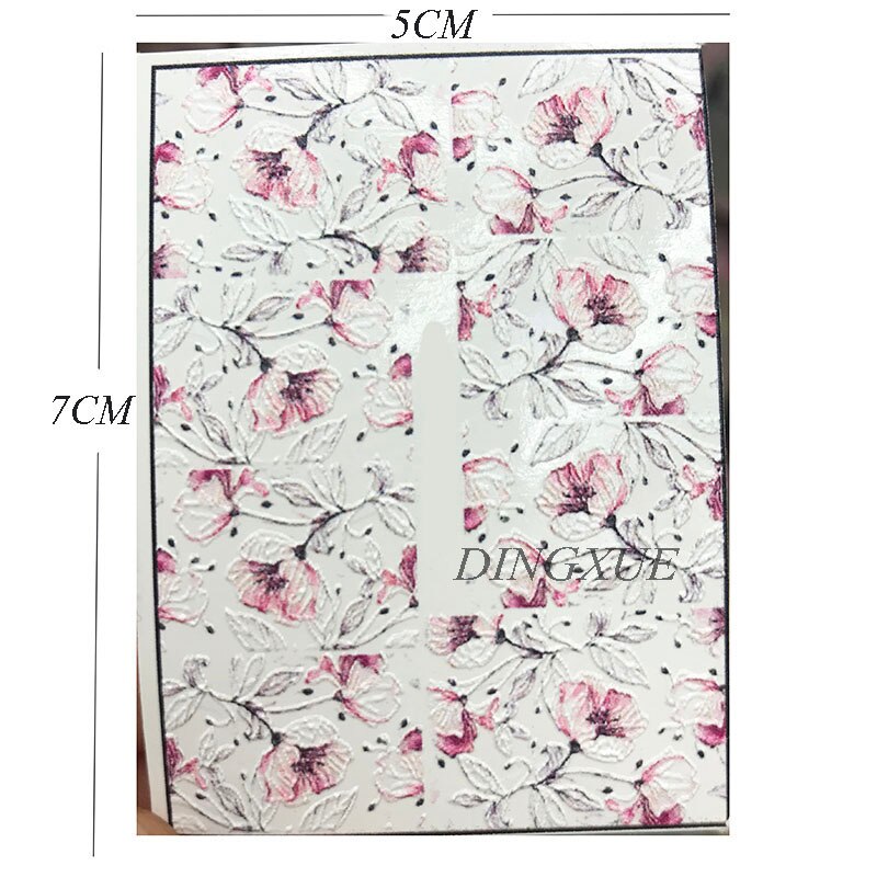 1pc 3d acryl gegraveerde bloemen nagel sticker reliëf wit zwart kant bloem water decals empaistic nagel water slide decalsz 0108: 9