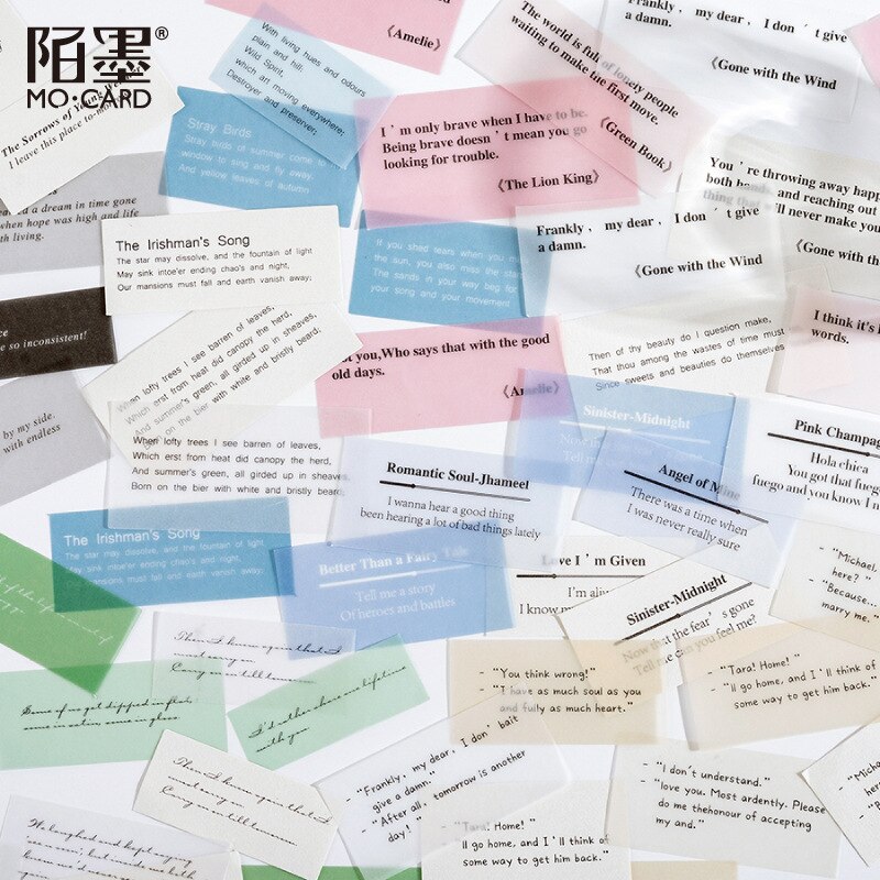Álbum de papel con frases en inglés, álbum de recortes decorativo Vintage, planificador de papel artesanal, 60 unids/lote