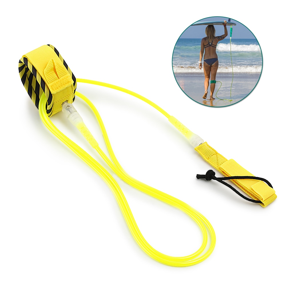 Guinzaglio da surf 8ft Corda surf doppia girevole Accessori per corda gialla 