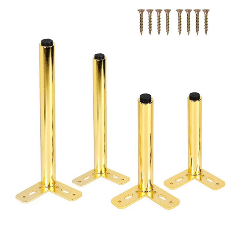 1/4PCS Adjustable Metal Furniture Legs Replacement for Sofa Office Couch Cabinet TV Stand Leg Black Iron with Screws