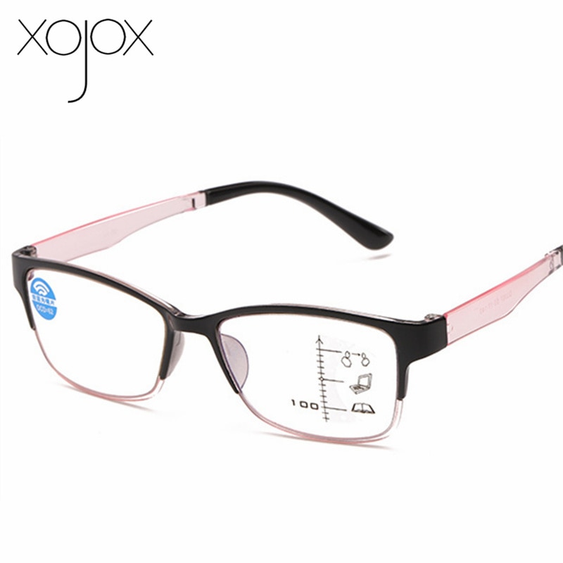 Xojox anti blue light lukulasit miesten naisten progressiiviset multifocal silmälasit lähellä kaukonäkö diopteria  +1.0 1.5 2.0 2.5