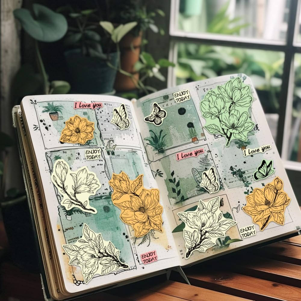 Magnoliablomma genomskinlig stämpel blommor silikonstämpel fjäril genomskinliga gummistämplar sigillstämplar för gör-det-själv korttillverkning dekor