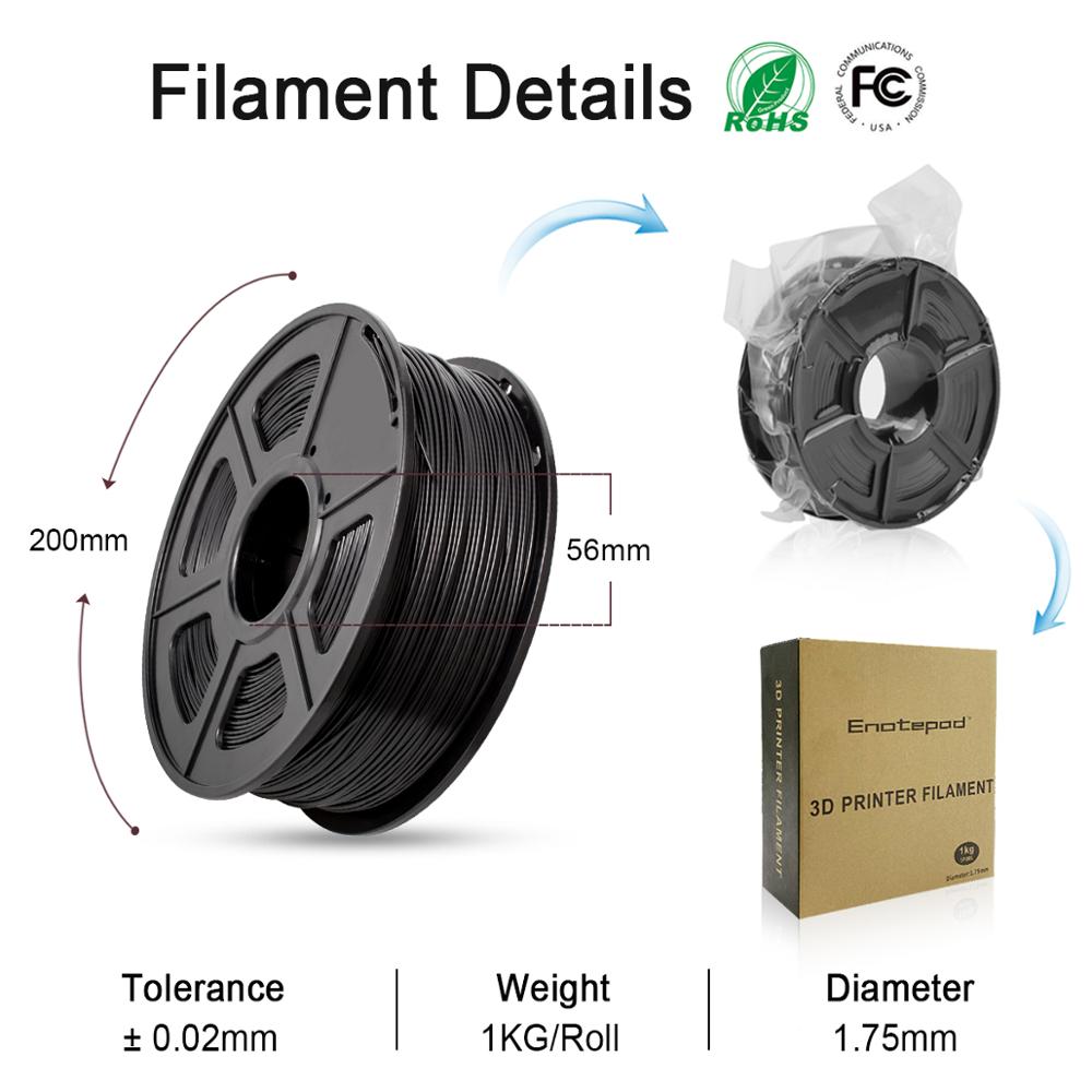 3 rotoli di SPLA 1.75 millimetri Filament 3kg/6.6lbs in bianco e nero grigio Vuoto Misura La Maggior Parte FDM 3D stampante con la nave veloce e di Alta Qualità.