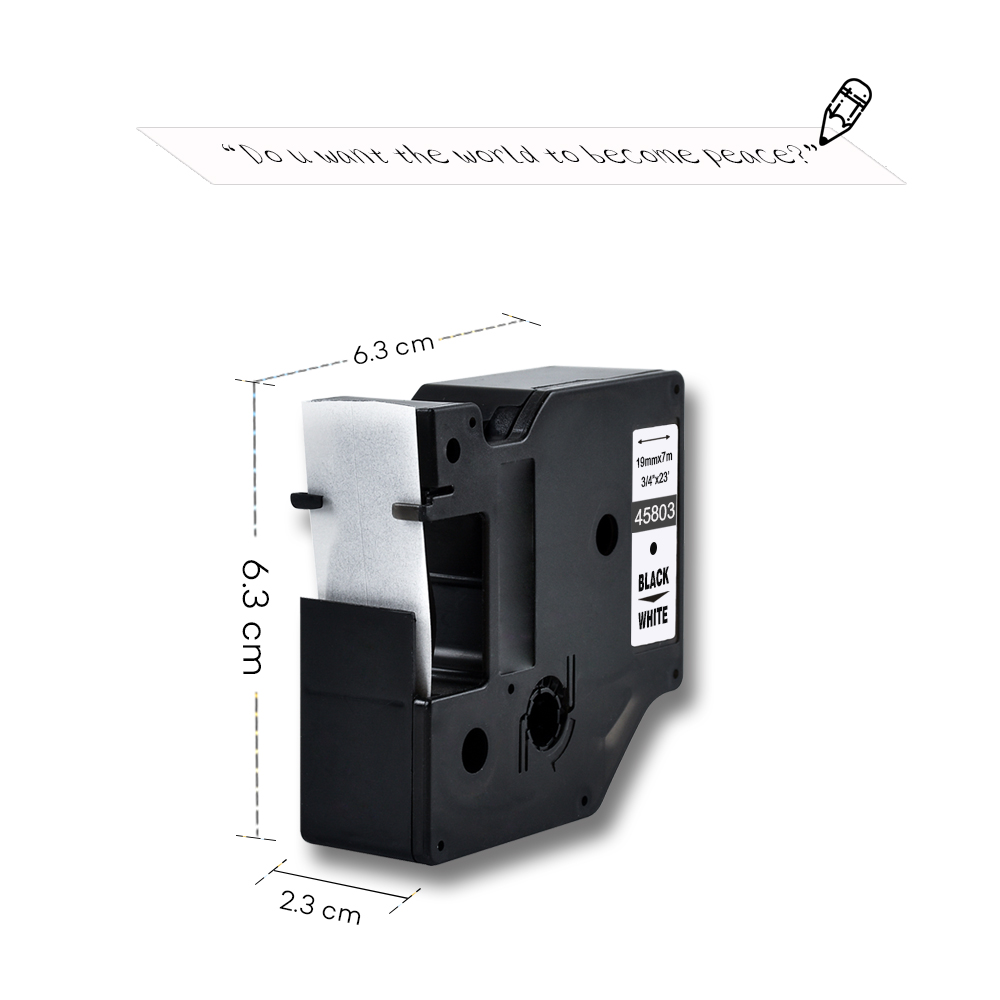 dymo d1 19mm 45803 black on white label tapes Ribbon compatible Dymo D1 label printer for Dymo Label Printer DYMO LM160 LM280