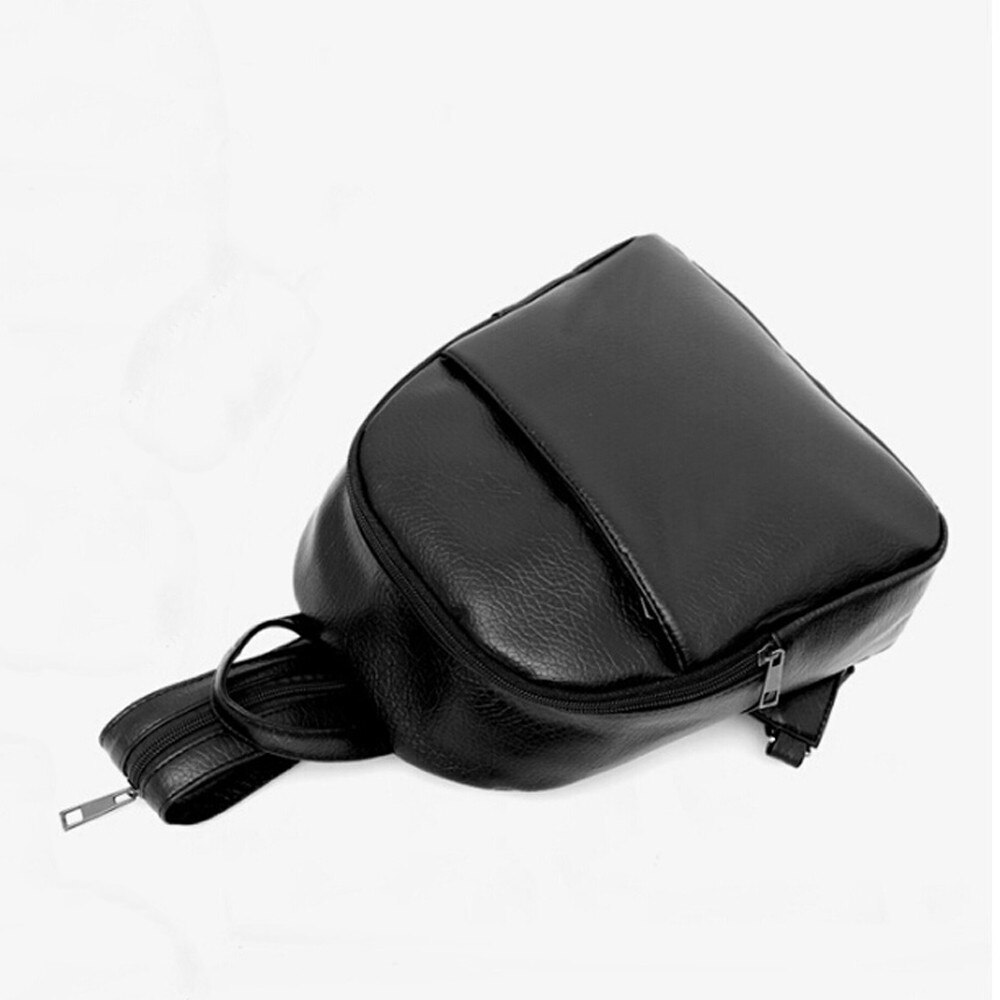 CONEED Ladies Leather three-piece Backpack Shoulder Bag Purse Black Women Backpack Oc17