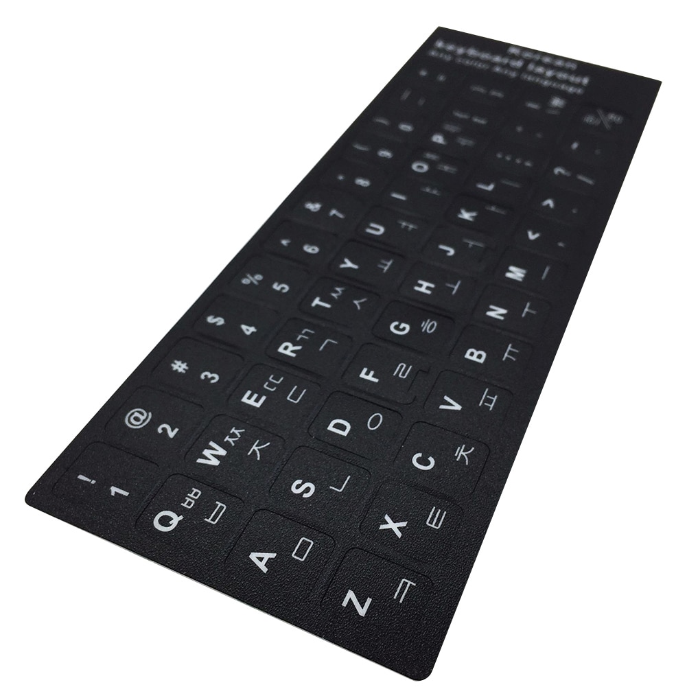 Universelle tastatur klistermærker erstatning mat tastatur klistermærker med sort baggrund og hvid bogstaver  j8