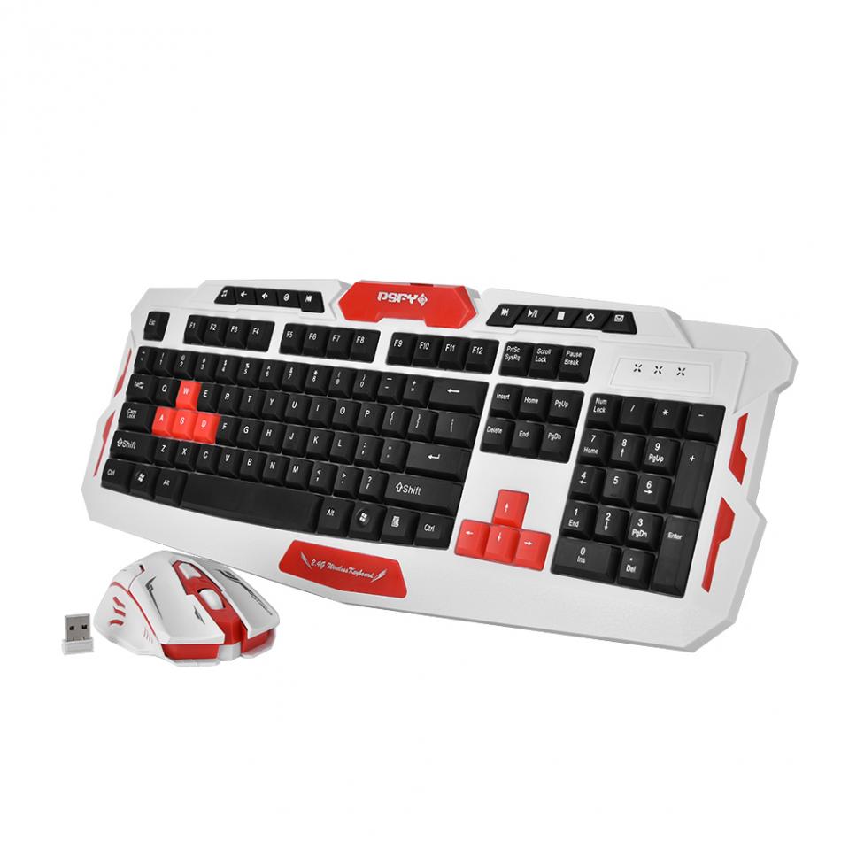 2.4GHz Wireless Multimedia Gaming Keyboard & Mouse Mice Bundle Set for Desktop Laptop