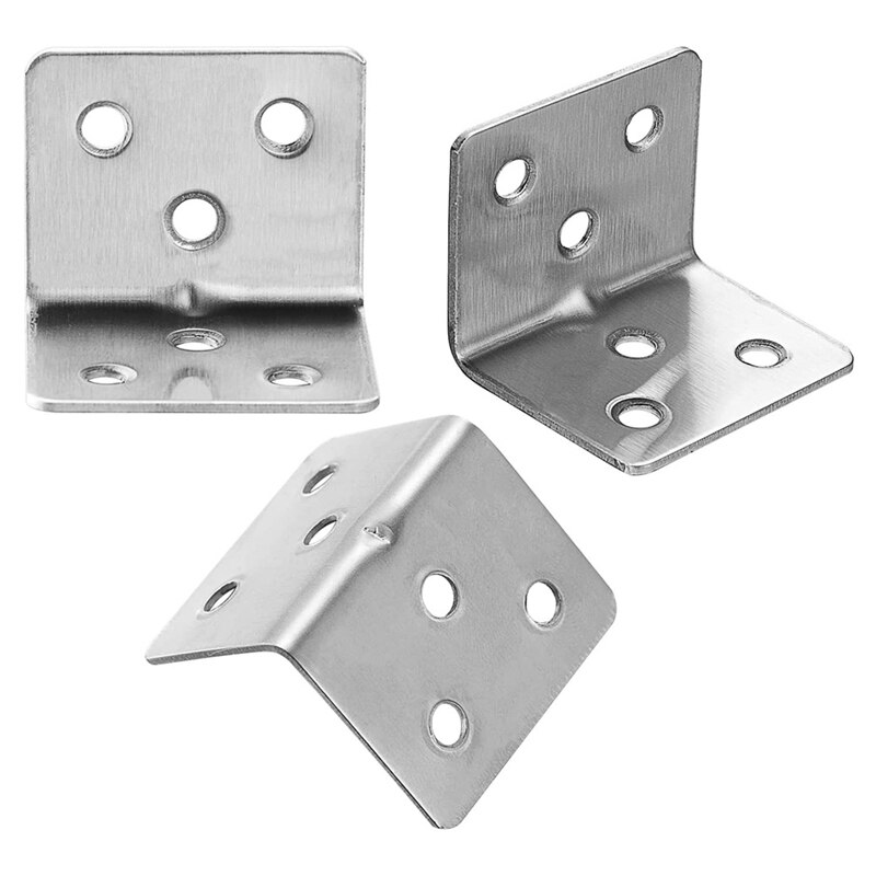 Stainless Steel 90 Degree Right-Angle Bracket, Shelf Bracket Partition Fixed Code, 6-Hole Corner Code