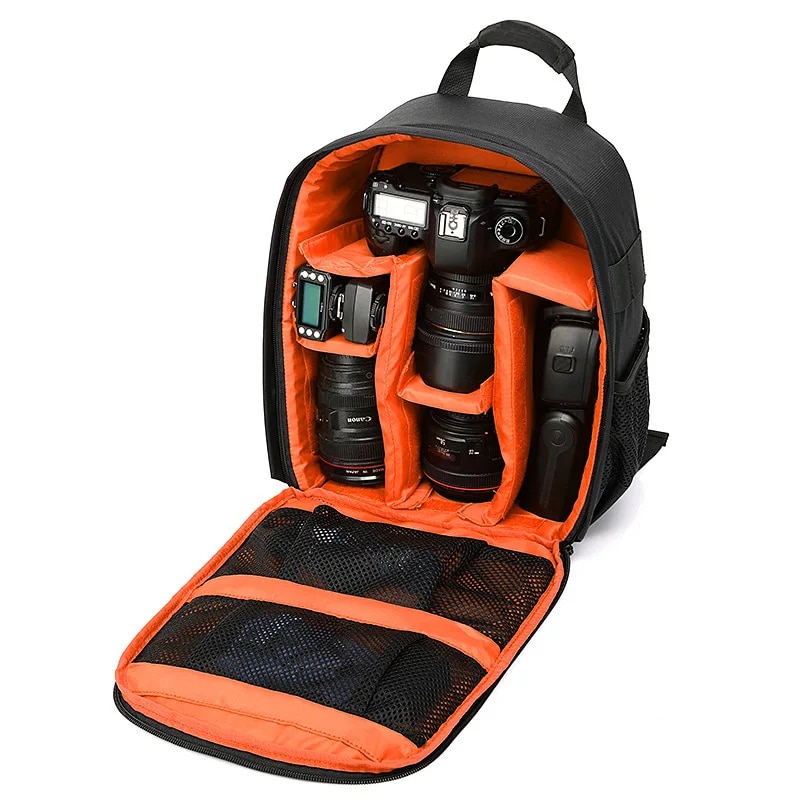 Multi-Functional Camera Bag for Nikon Digital Lens Outdoor Photography Backpack Lightweight Waterproof Fabric Large Capacity: Red