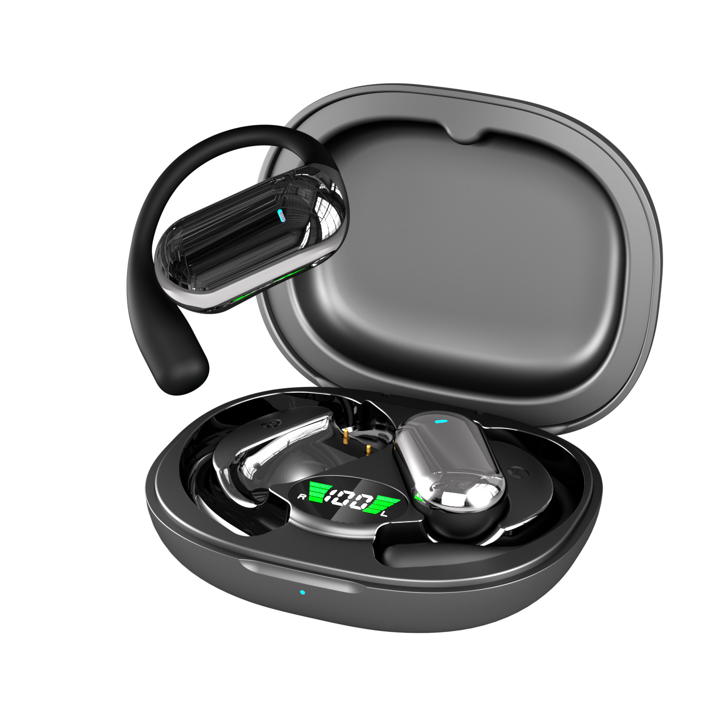 YYK-Q16S Bluetooth Headset Hanging ear long endurance sports noise reduction waterproof LED digital display headset Bluetooth