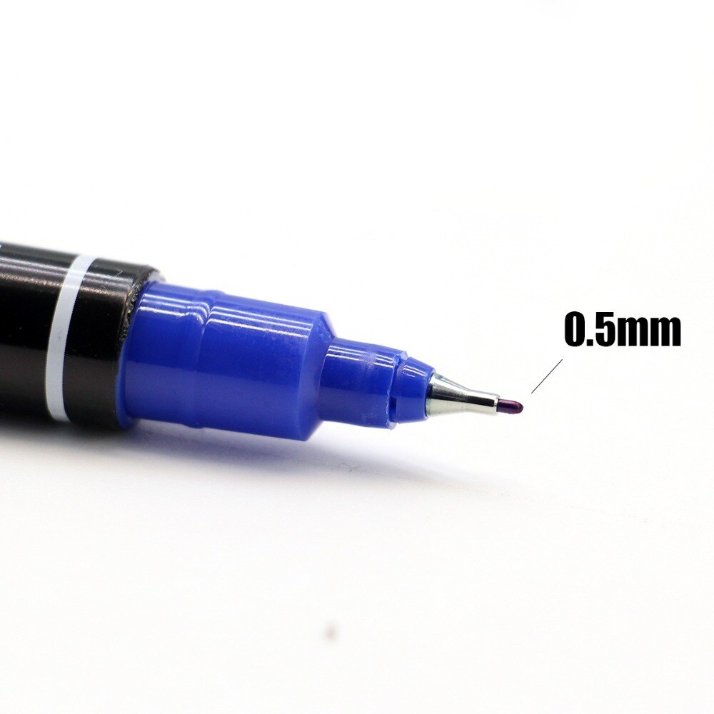 12 Stuks Van Pak Gekleurde Dual Tip 0.5/1 Mm Snelle Droge Permanente Teken Marker Pennen Voor Stof Metalen Fineliner Voor Tekening