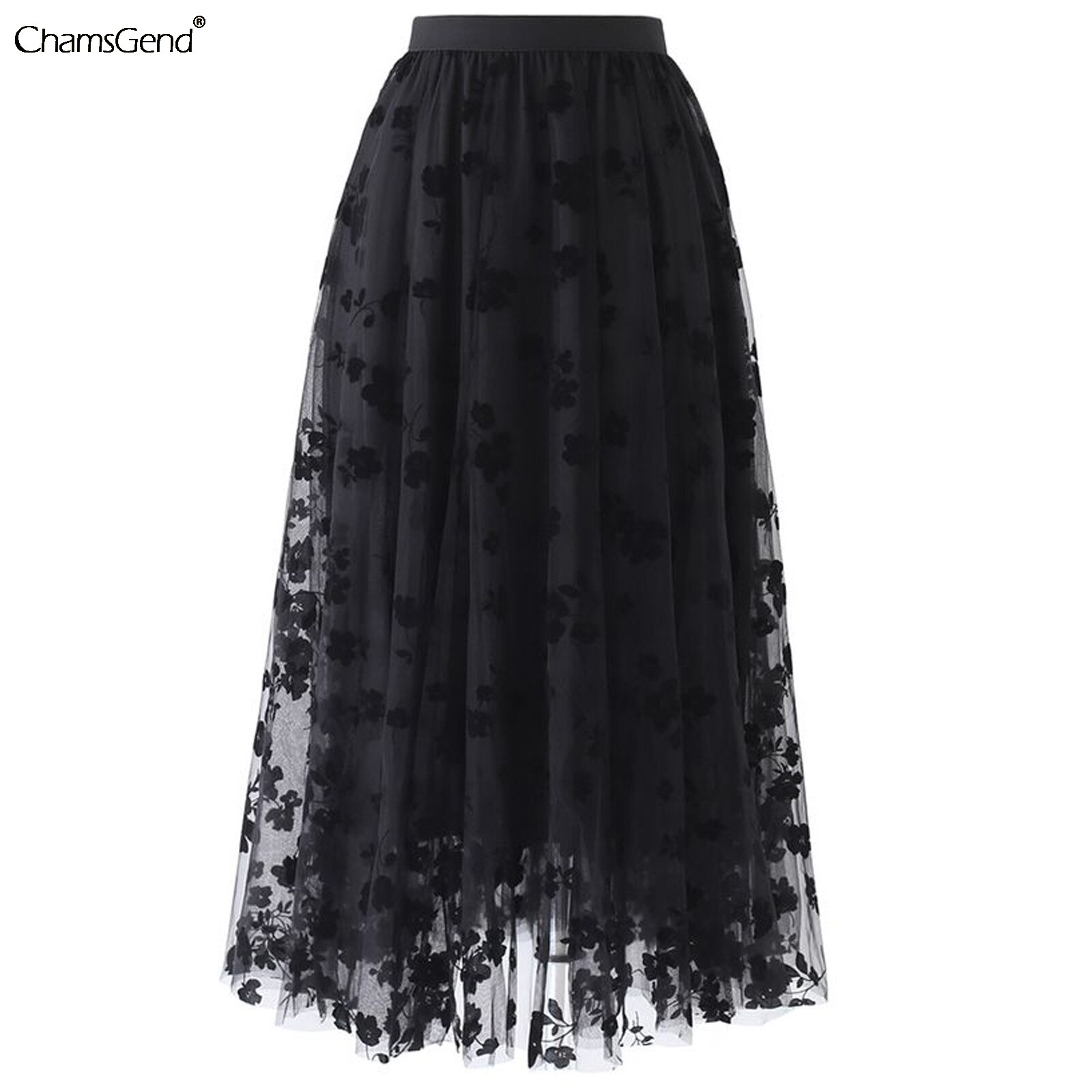 printemps été Vintage Jupe femmes élastique taille haute maille jupes longue plissée Jupe femme Jupe directe