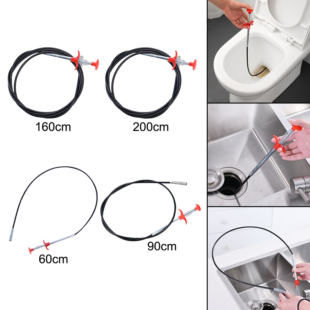 Drain Snake Clog Remover Hair Cleaning Plumbing Pipe Sewer Kitchen Tool