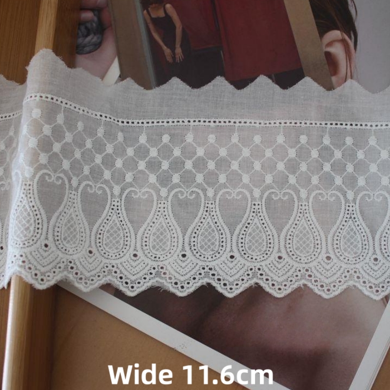 5 Yards/lot Katoen Borduren Kant trim stof, DIY Kleding Gordijn Naaien Materiaal Hulp Materiaal RS4679: Black