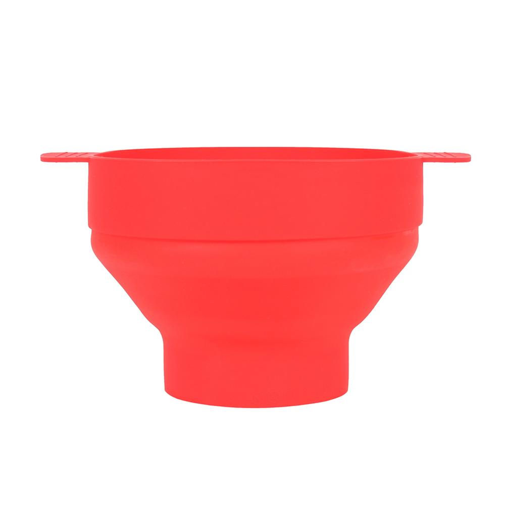 La Original máquina de palomitas de maíz para microondas de silicona bol de palomitas de maíz con tapa plegable rojo de alta temperatura gran cocina herramienta fácil: Red