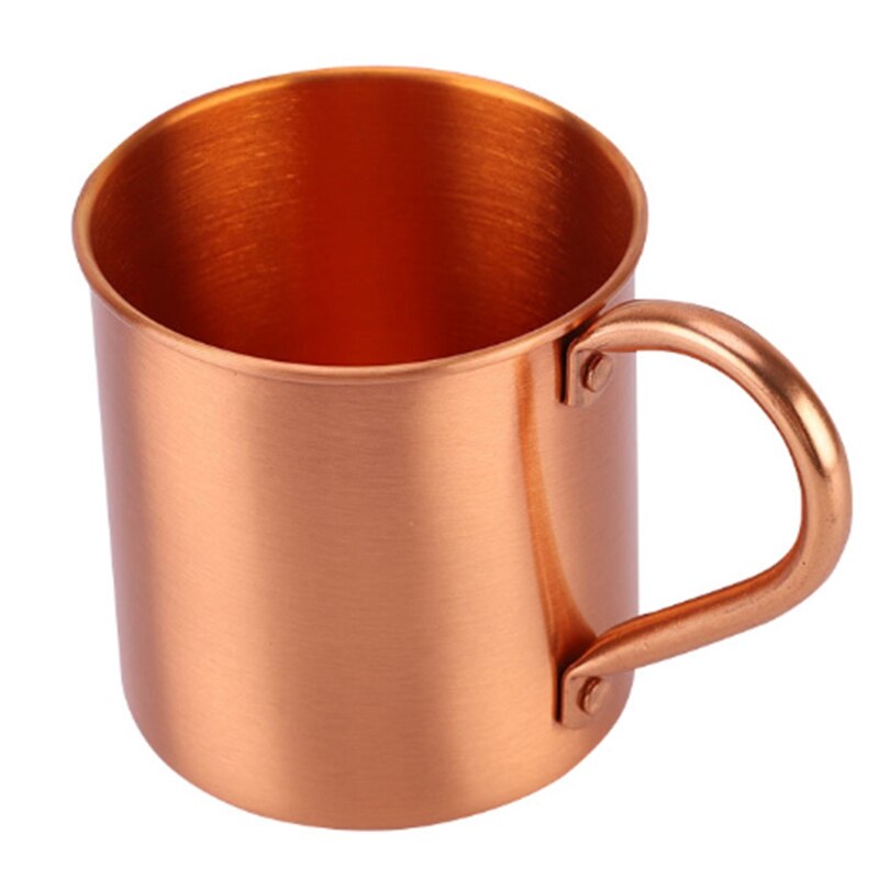 Tazza di mulo di mosca in rame puro solido liscio senza rivestimento interno per cocktail caffè birra latte tazza di acqua sbarra di casa bicchieri freschi: Default Title