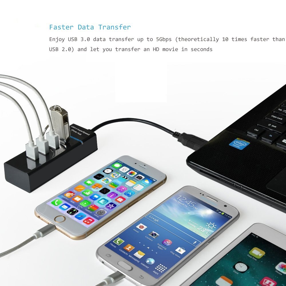 DOBE 4-Port 3.0 Hub Expander USB 3.0 HUB High Speed Multi USB Ports Splitter for PS4 PS4 Pro PS4 Slim Xbox ONE Xbox One S PC