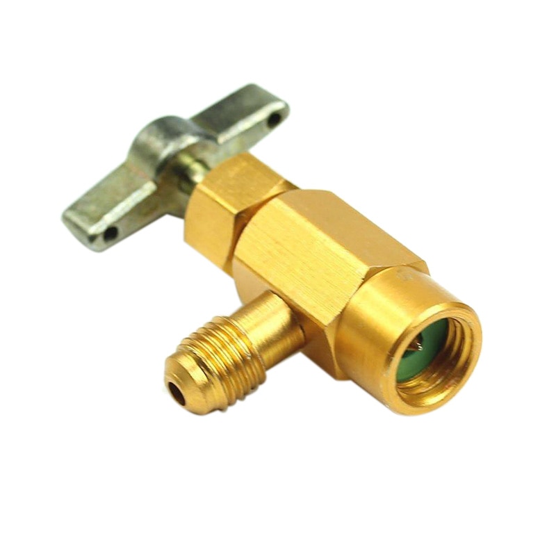 1/4 Sae M14 Thread Adapter R-134A Automotive Air Conditioner Refrigerant Can Dispensing Bottle Tap Opener Valve