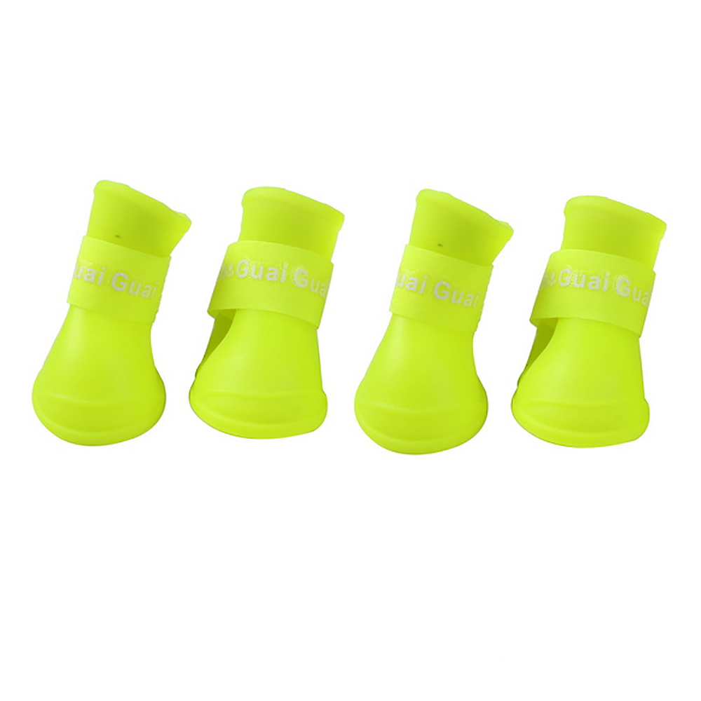 4 stks/partij Hond Regen Schoenen Voor Honden Booties PVC Rubber Draagbare Anti-slip Waterdicht Huisdieren Kat Rainning Schoen leveranciers 5 Kleuren