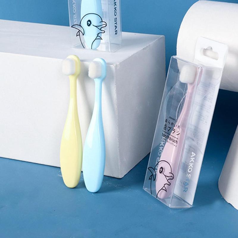 Baby Tooth Brush Cute Children Soft Bristle Toothbrush Baby Dental Care Bamboo Fiber Handle Learning Brush Teeth For Kids