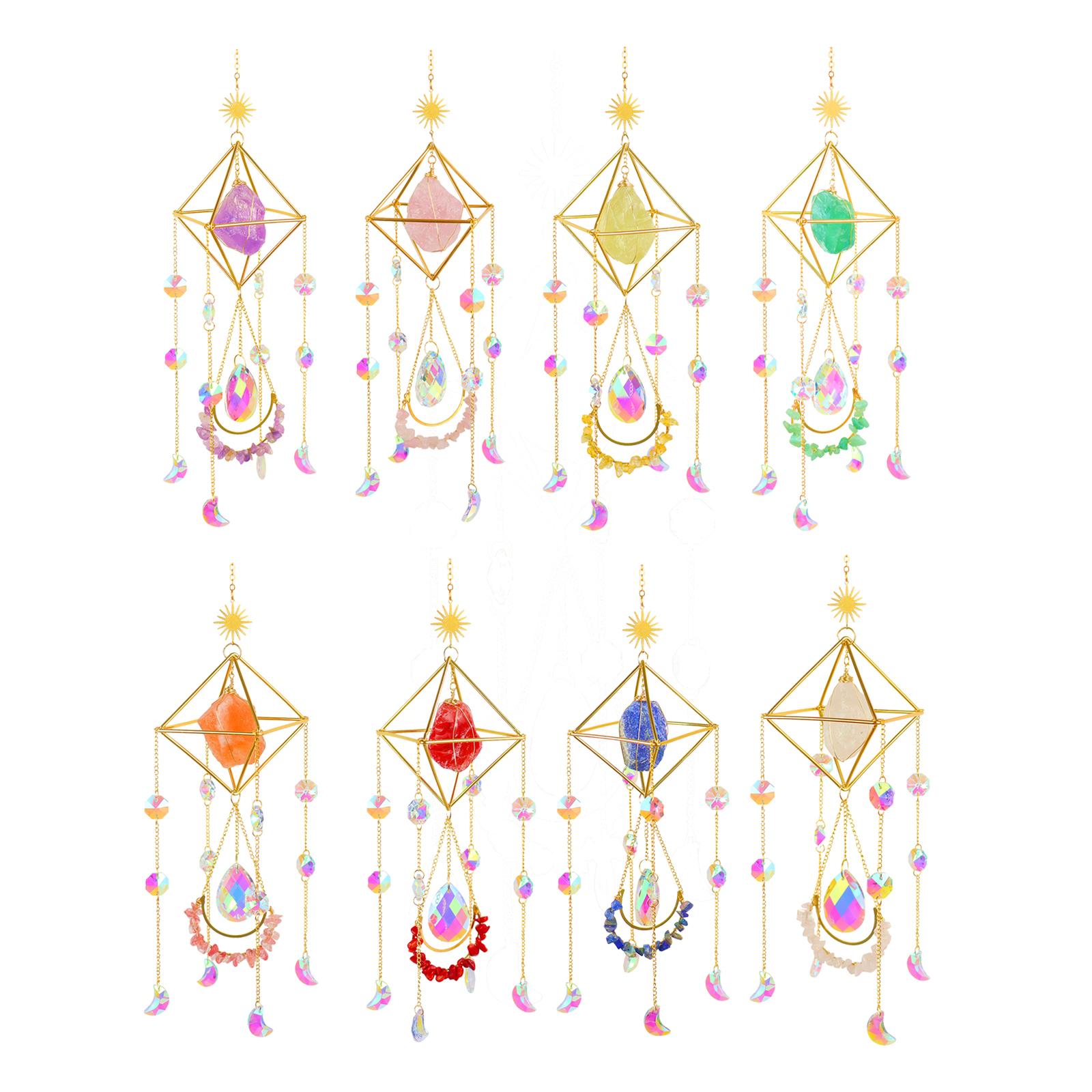 Crystal Wind Chimes Pendant Rainbow Maker Prism Ball Ornament Feng Shui Hanging for Christmas Party Car Home Decoration