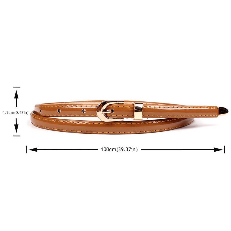 Cinturón fino de cuero para mujer, cinturón con hebilla de Pin plateado, para pantalones vaqueros, negro, blanco y marrón