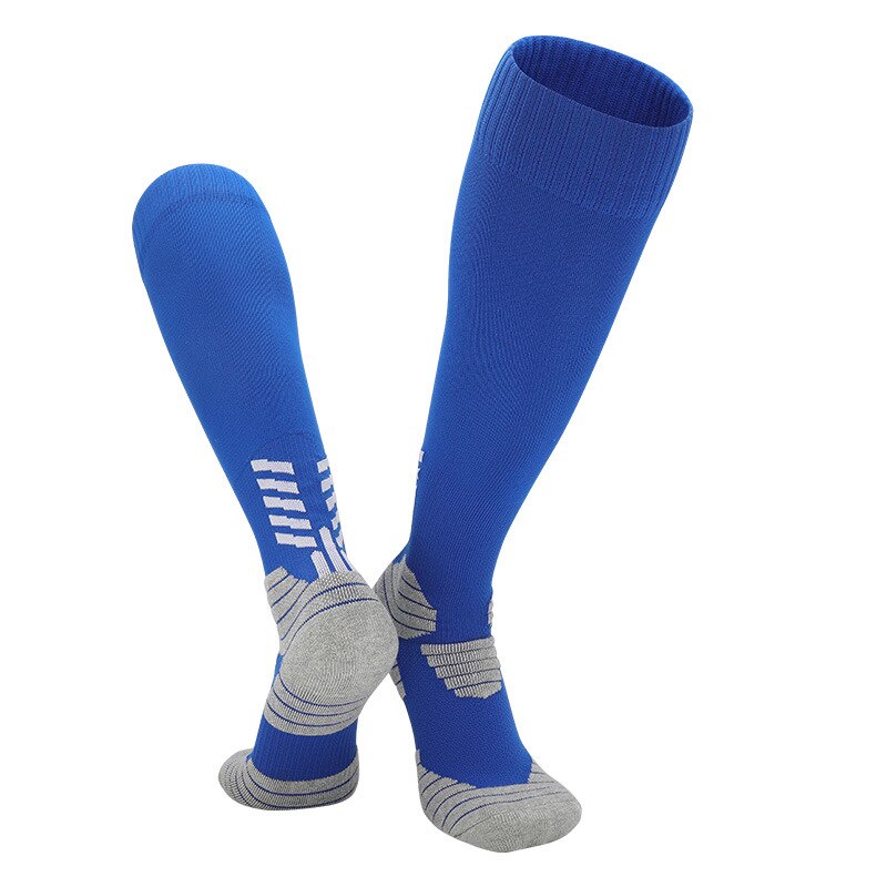 Calcetines largos de fútbol para niños y adultos, medias antideslizantes de entrenamiento para adolescentes, 3 par/lote: Blue 3 Pairs / Adults (EU 38-44)