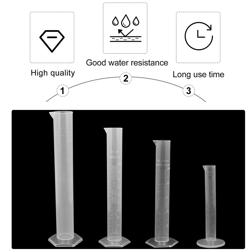 1Pc Plastic Cylinders Measuring Cylinders Test Tube with Scale
