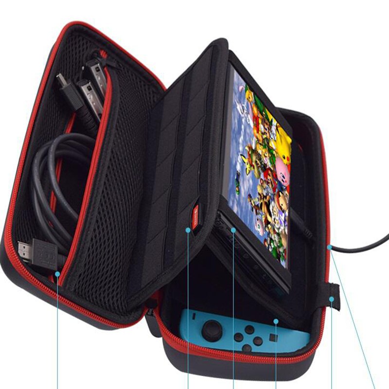 BEESCLOVER Game Console Storage Case Carrying Portable Storage Bag for Nintendo Switch Console Shock Proof EVA Hard Bag d40