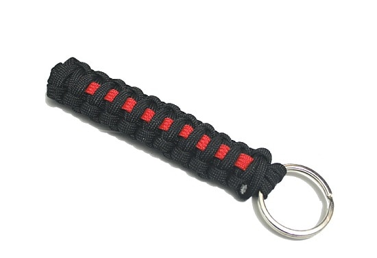 Thin Blue RED Line Cobra Weave Paracord Key Chain Keyring Key Fob Lanyard Pull Black Blue RED Line POLICE LIVES MATTER