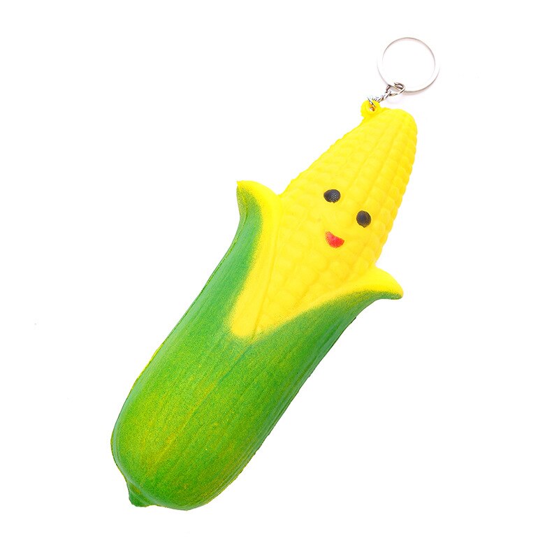 Jumbo Double-sided expression Mr Corn Squishies PU Simulation Fruit Vegetables Phone Straps Kawaii Slow Rising Toys 17.5*5 CM