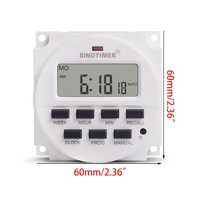 TM618H 5V 12V 24V 120V 220V Digital 7 Day Weekly Programmable Timer Switch Relay 50JC