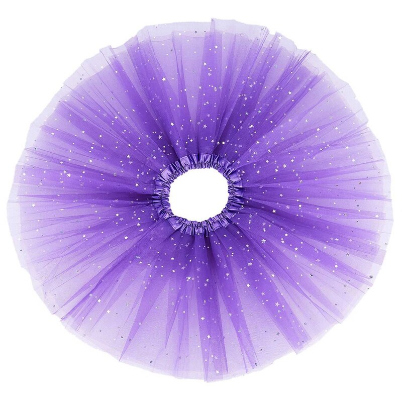 2x smarte babypigetøj stjerner pailletter underkjole balletdans fluffy tutu nederdel lilla og lyseblå