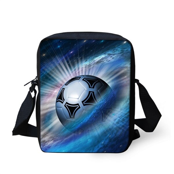 Instantarts cool 3d fire and ice voetbalprint jongens meisjes schooltassen kleuterschool student mini boekentas kinderen messenger bag: H389e
