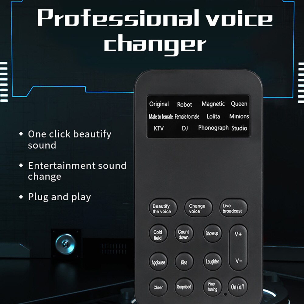 Portable Voice Converter Microphone Camouflage 4 Voice Conversion Modes PC Phone Sound Card Converter Voice Converter