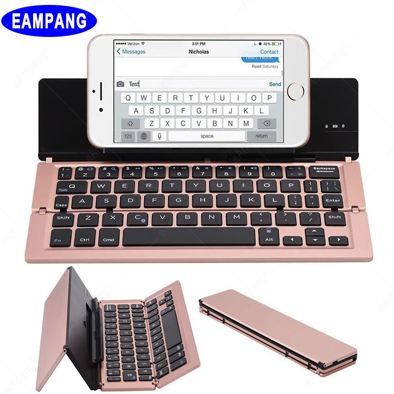 Piega tastiera Wireless portatile per tablet PC iPad IOS Android Windows tastiera pieghevole universale sottile con supporto per supporto