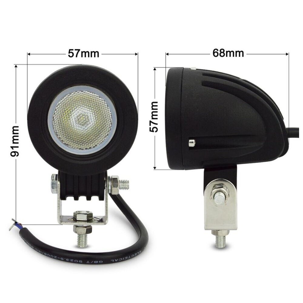 1PAIR 10W LED MOTORCYCLE DRIVING SPOTLIGHT CAR SUV BICYCLE 12V 24V SPOT FLOOD HEADLIGHT TRUCK WAGON 4WD AUXILIRY FOG LAMP LIGHT
