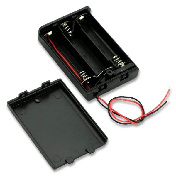 1Pc 4/3/2x AA Durable Plastic Battery Holder 4 Size Portable AA Battery Box Case Wire Supports 1.2V 1.5V Battery: 3x AA