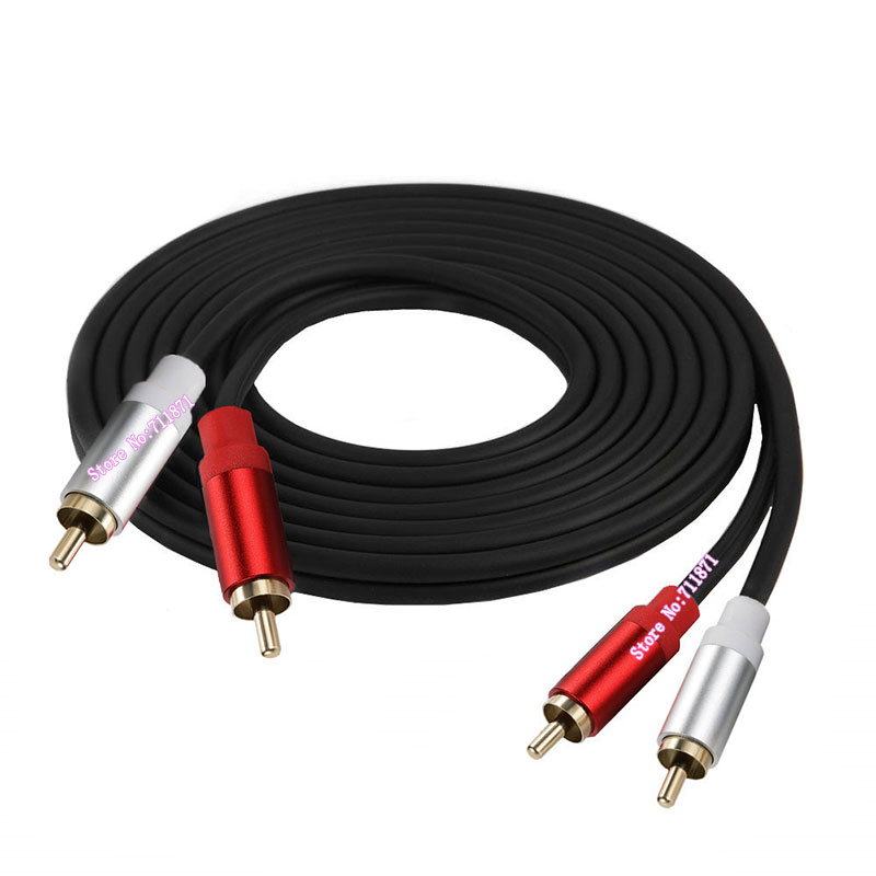 Double RCA Audio Video Cable Line Gold Plated Metal Shell Two 2 RCA Male to Double RCA Male Video Audio Cord Wire For TV SPeaker