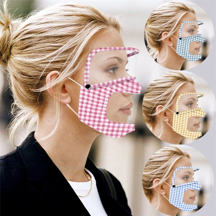 1pcs Women Printed Lip Language Visual Shield Splash Transparent Face protector facial transparente Dust Protective Proteccion