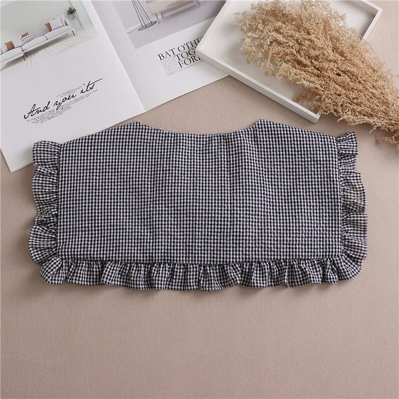 Sitonjwly Vrouwen Afneembare Revers Nep Kraag Schattige Pop Ruches Lace Revers Down Valse Kraag Half Shirt Blouse Tops Accessoires