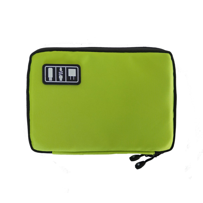 Electronic Accessories Travel Bag Nylon Mens Travel Organizer For Date Line SD Card USB Cable Digital Device Bag: Green