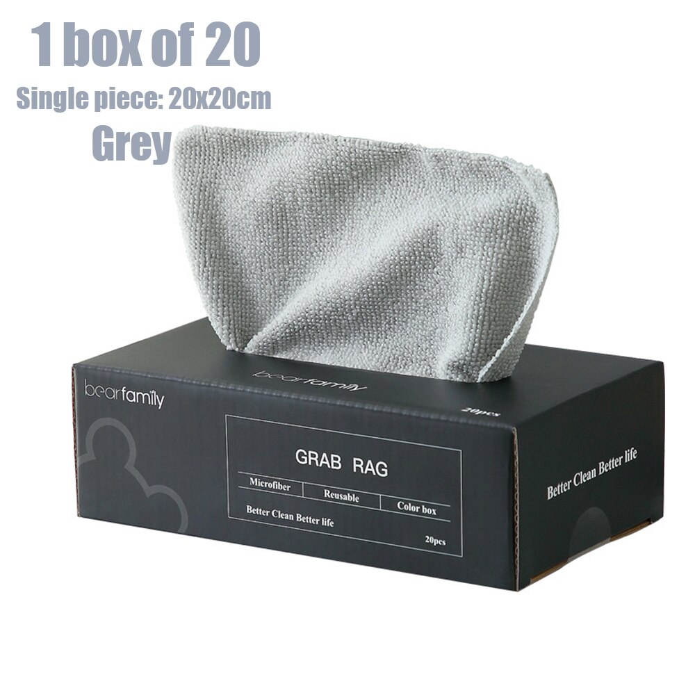 Tipo extractor, 1 caja de 20 trapos desechables de microfibra para cocina, absorbente de aceite, para perezosos, paño de limpieza, toalla, estropajo: English packing