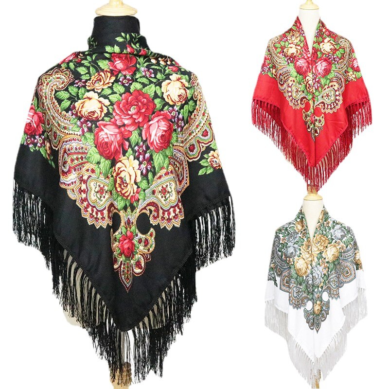 Suda – châle de Style russe, grande taille, en coton, grande écharpe carrée, romantique, National
