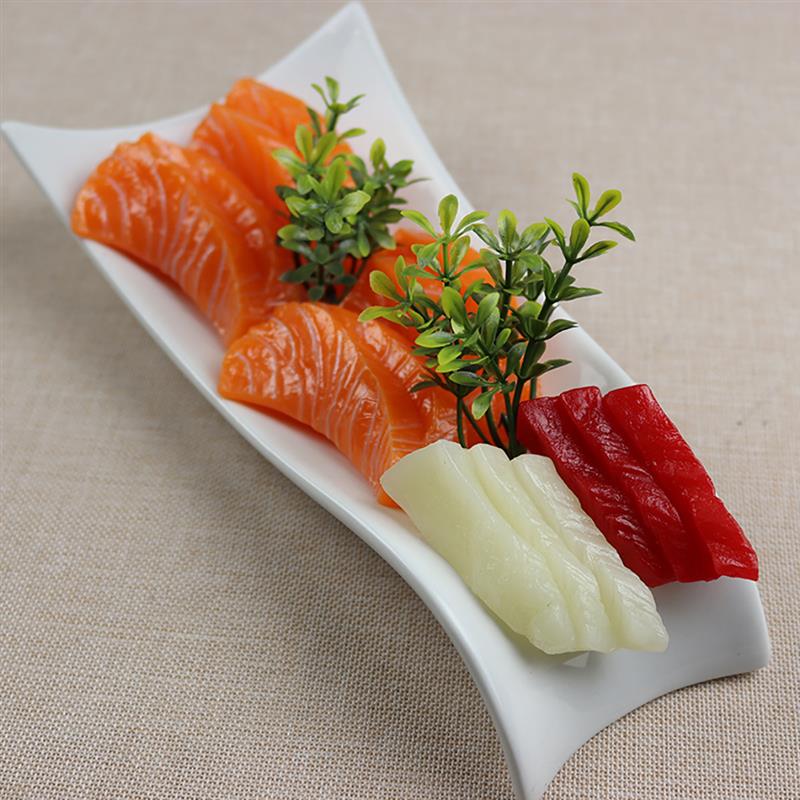 1pc kunstig mad realistisk laksefilet simuleret sushi mad prop sushi model til restaurantindretning