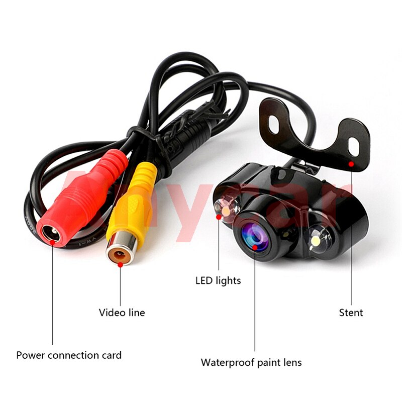 Rear View Camera Car Reverse Camera Universal 2 LED Night Vision Backup Parking Waterproof Parking Assistance Camera